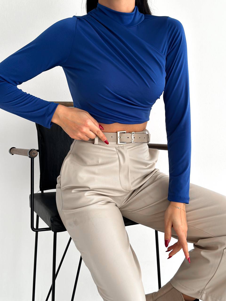 Sandy Balıkçı Büzgülü Crop