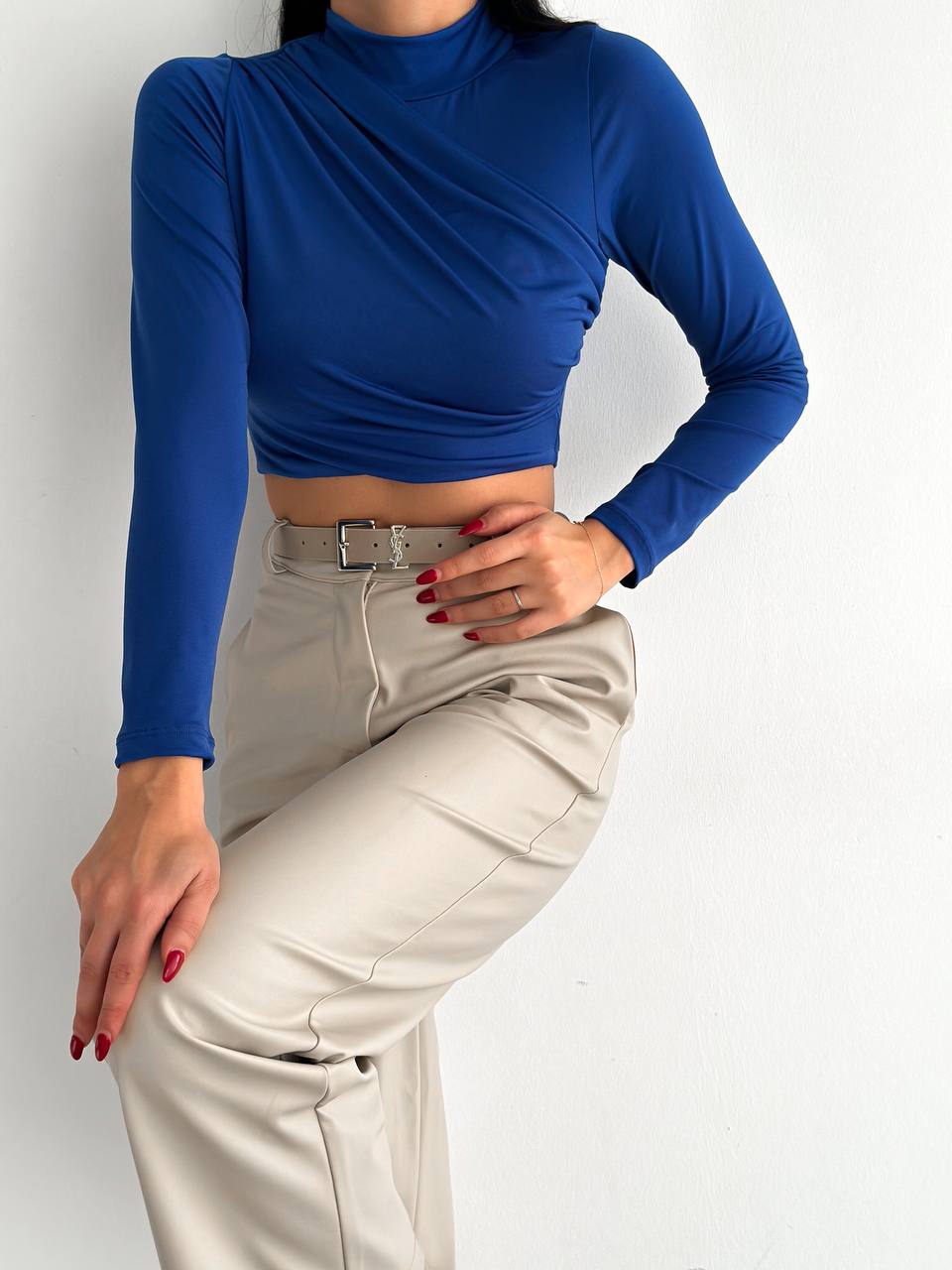 Sandy Balıkçı Büzgülü Crop