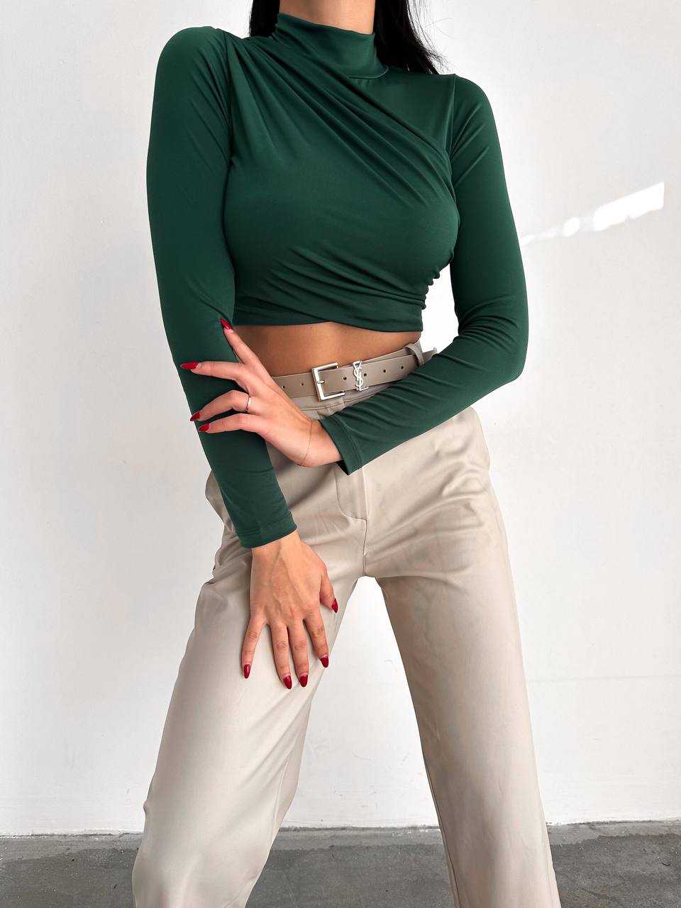 Sandy Balıkçı Büzgülü Crop