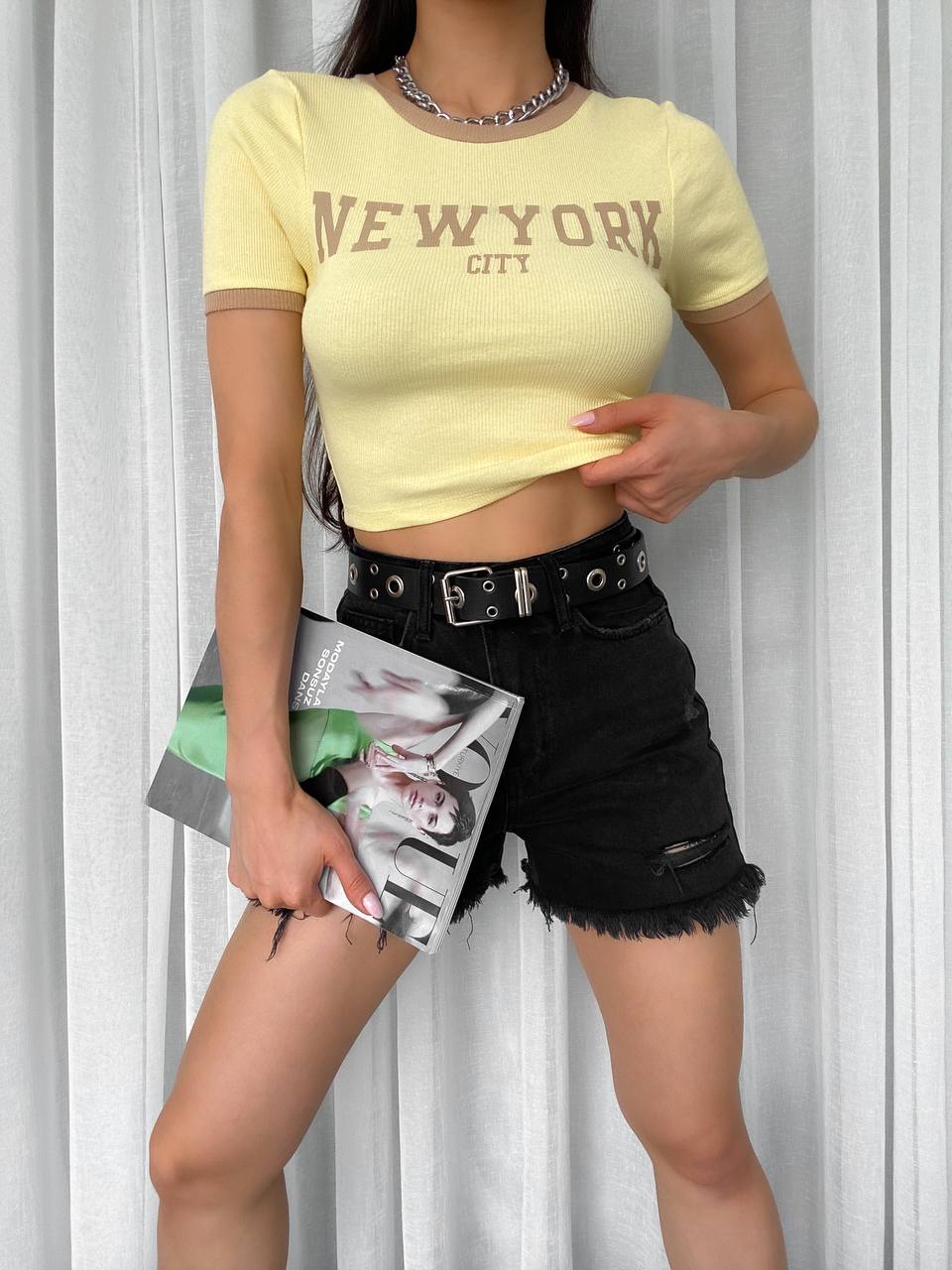 Kaşkorse Newyork Baskılı Crop