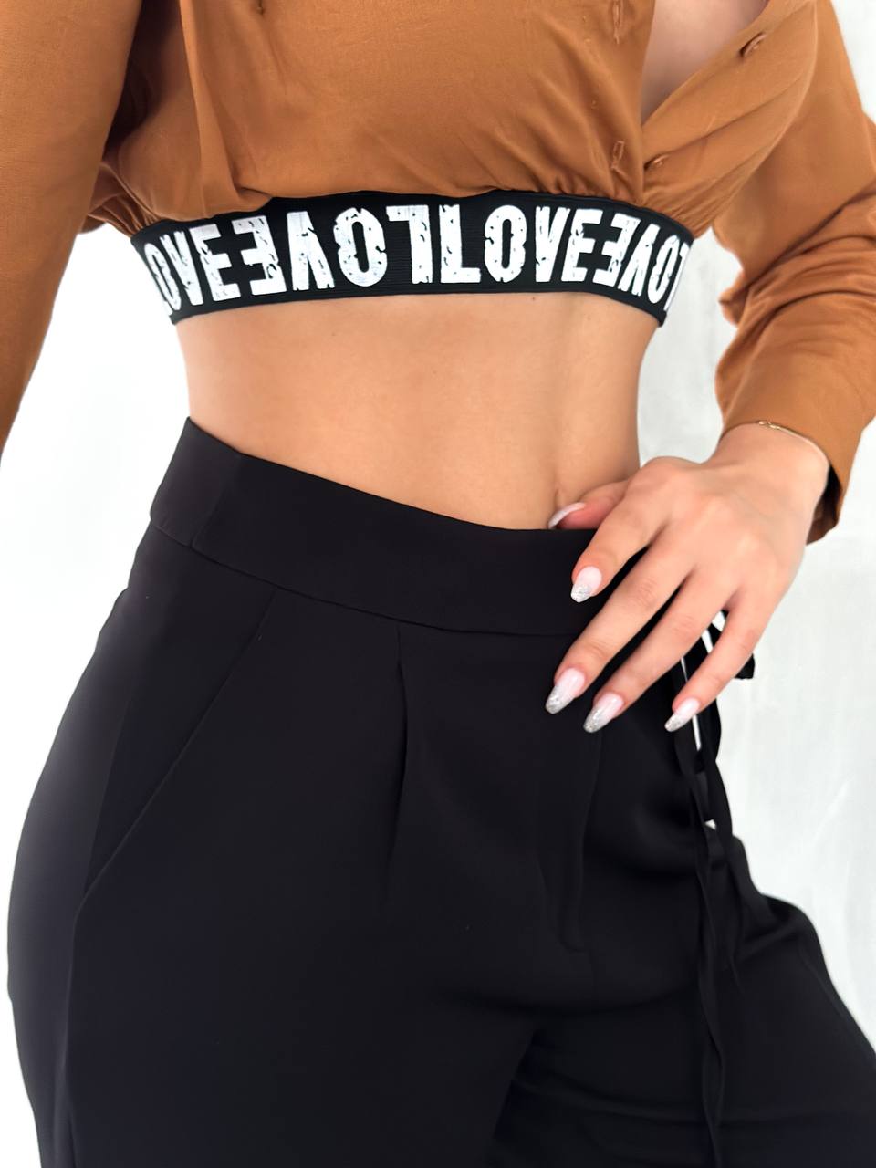 Poplin Love Lastikli Kısa Gömlek