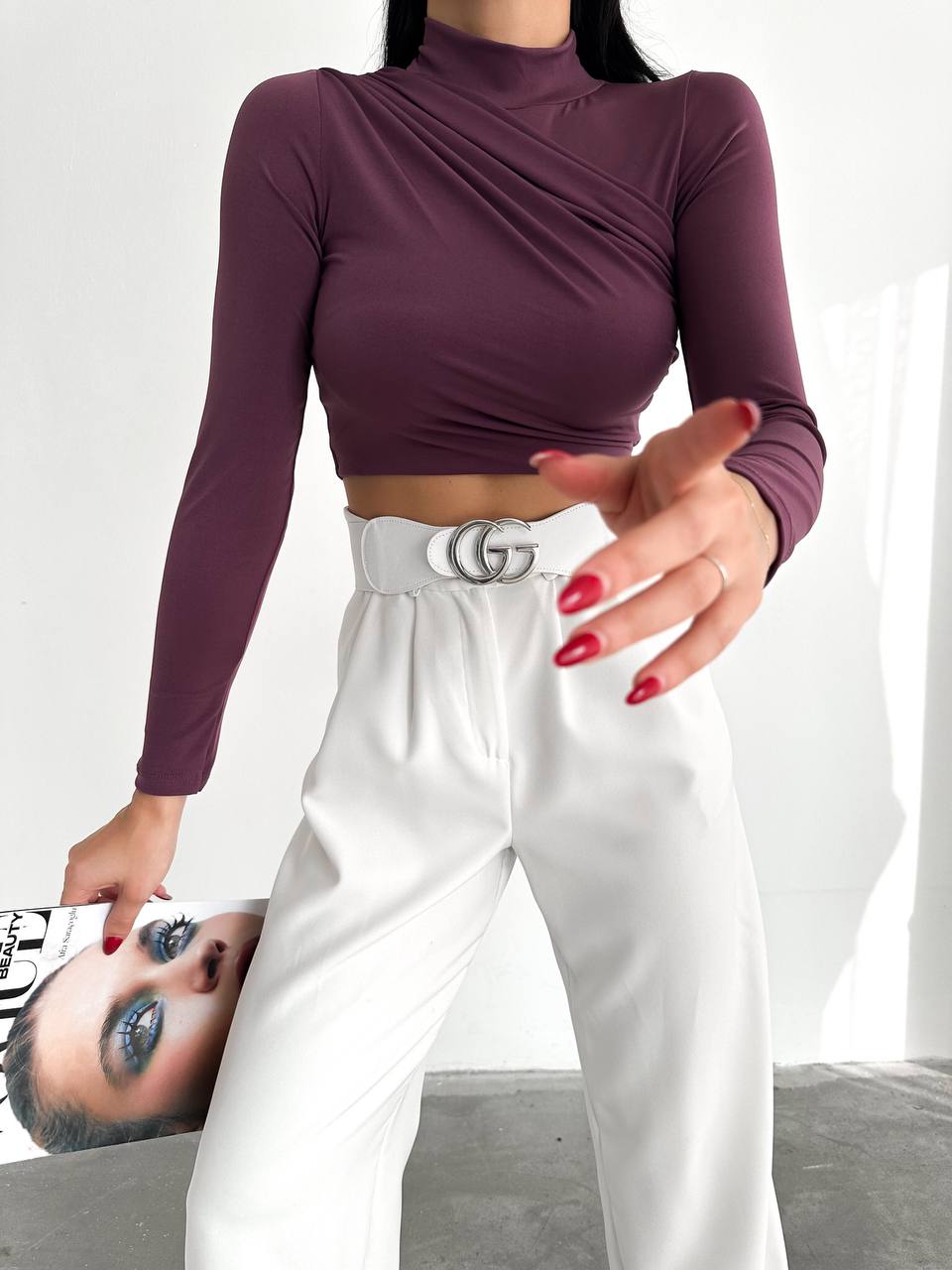 Sandy Balıkçı Büzgülü Crop