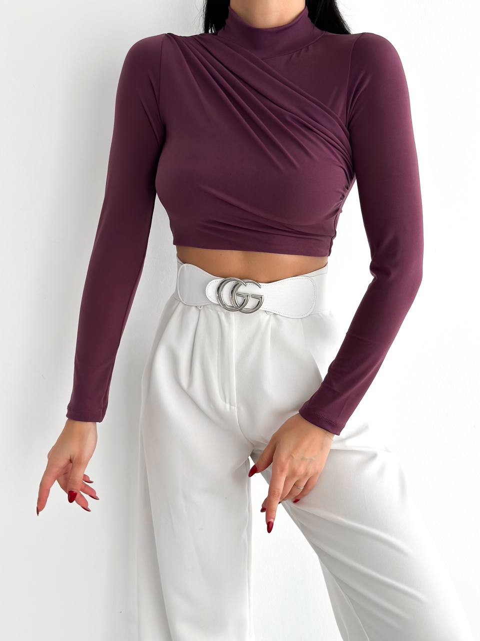 Sandy Balıkçı Büzgülü Crop