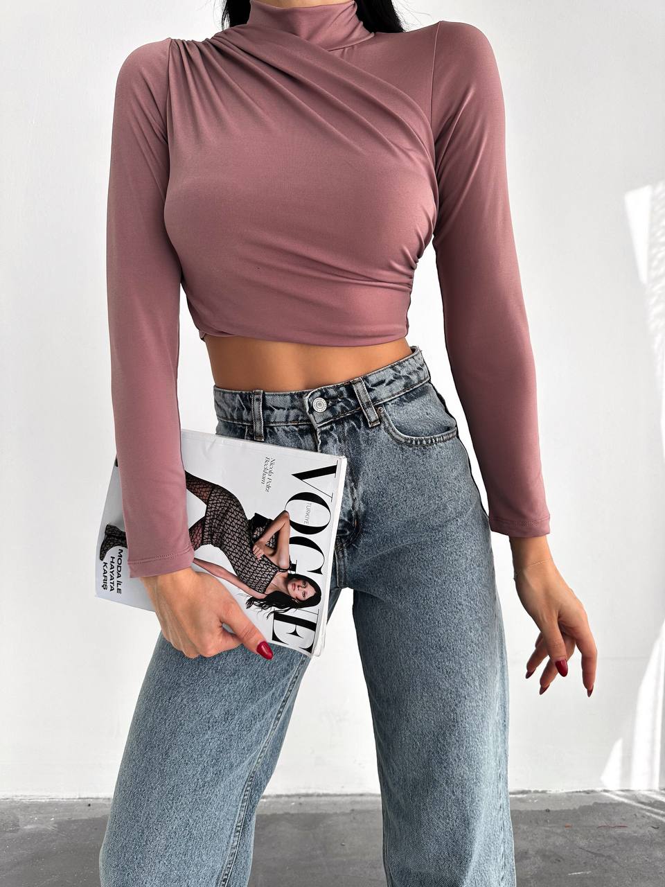 Sandy Balıkçı Büzgülü Crop