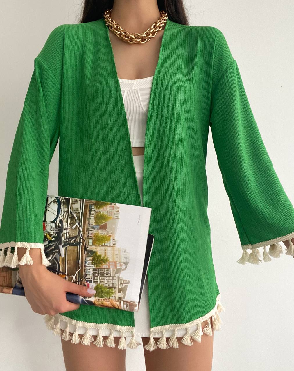Raşel Eteği Püsküllü Kimono