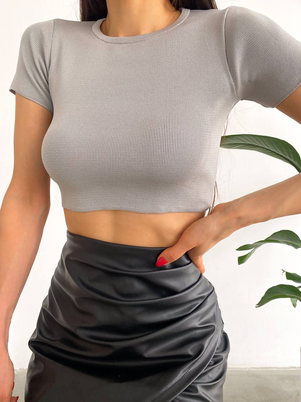 Triko Kısa Kol Crop