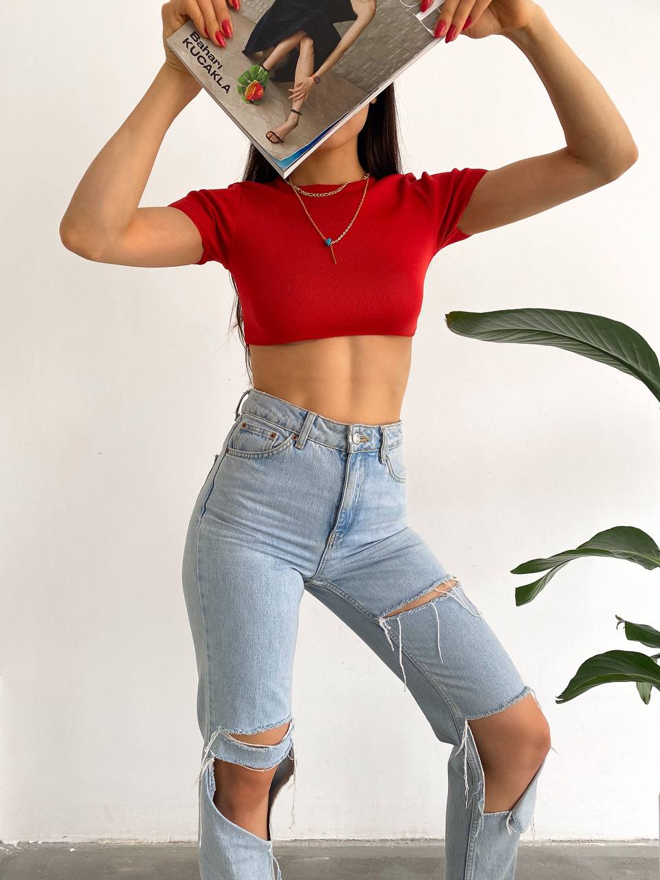 Triko Kısa Kol Crop
