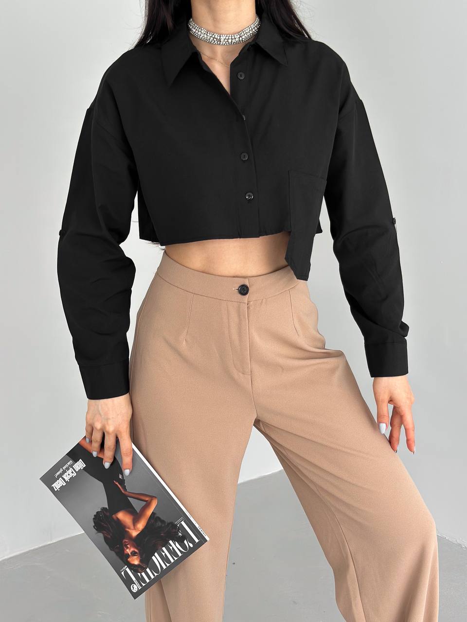 Poplin Crop Gömlek