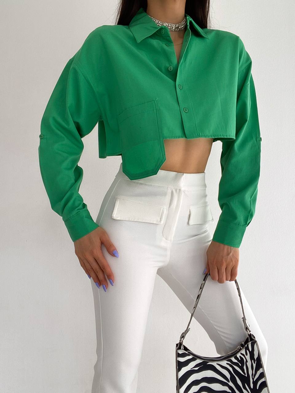 Poplin Crop Gömlek
