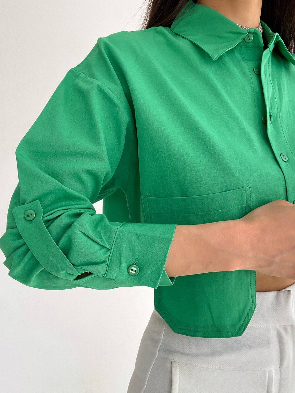 Poplin Crop Gömlek