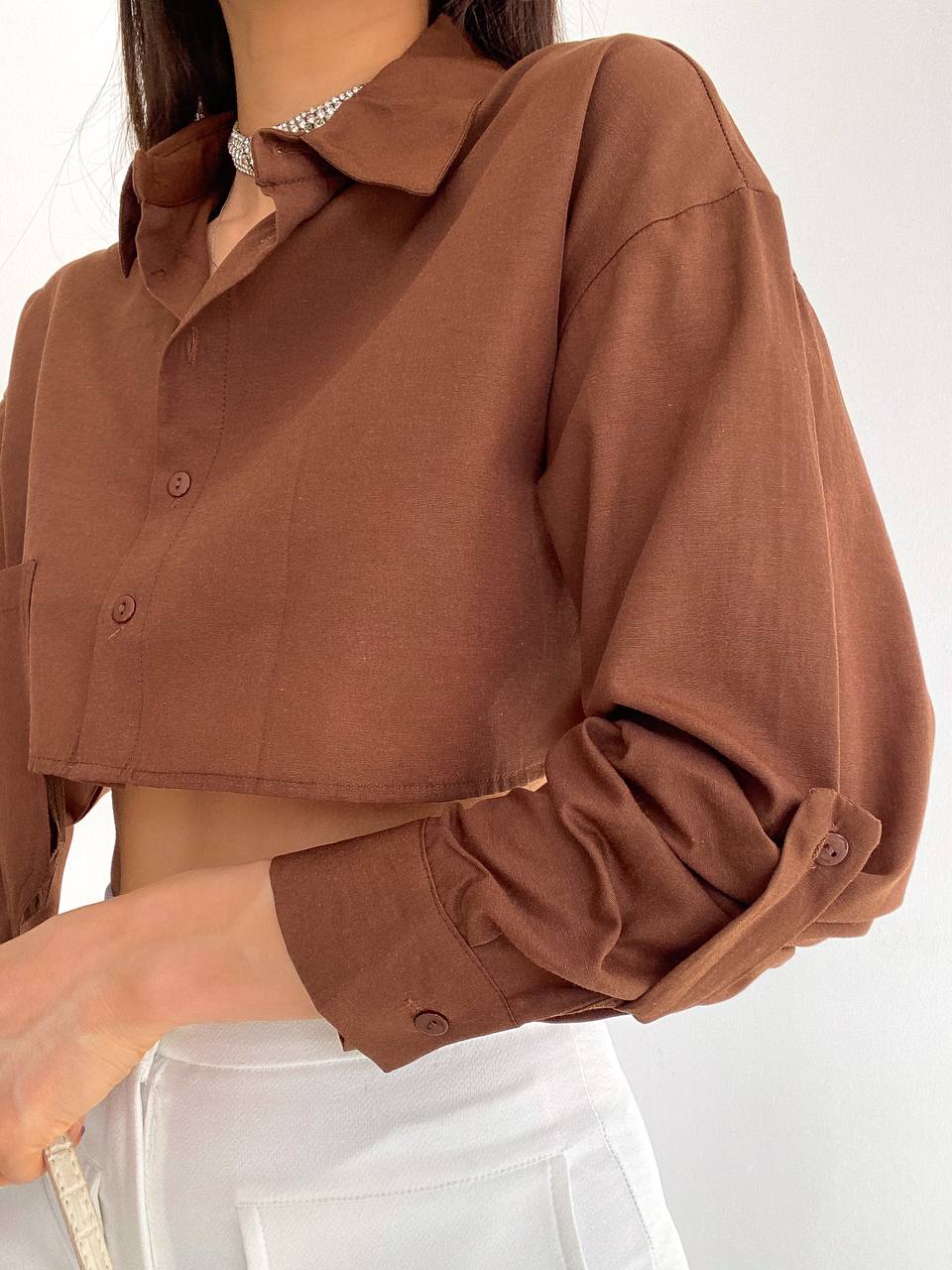 Poplin Crop Gömlek