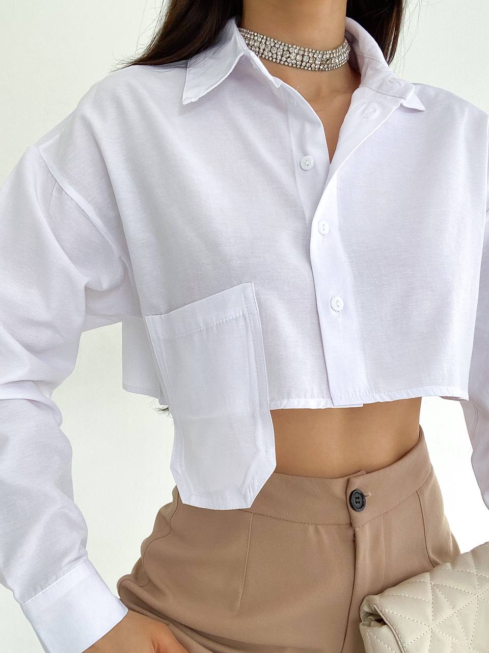 Poplin Crop Gömlek