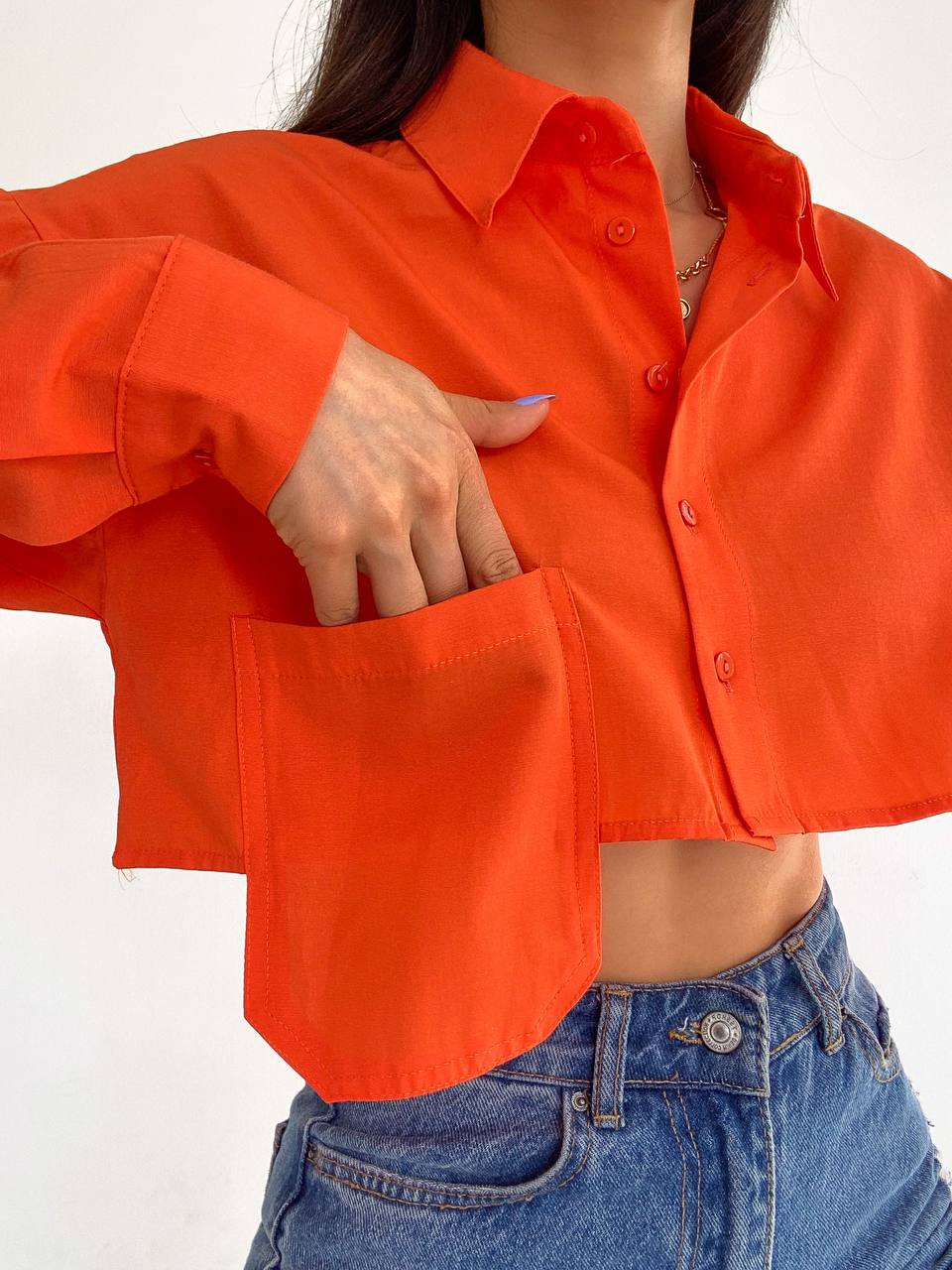 Poplin Crop Gömlek