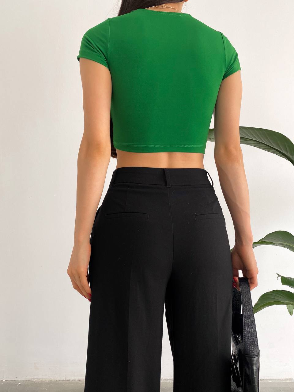 Sandy Kısa Kol Büzgülü Crop