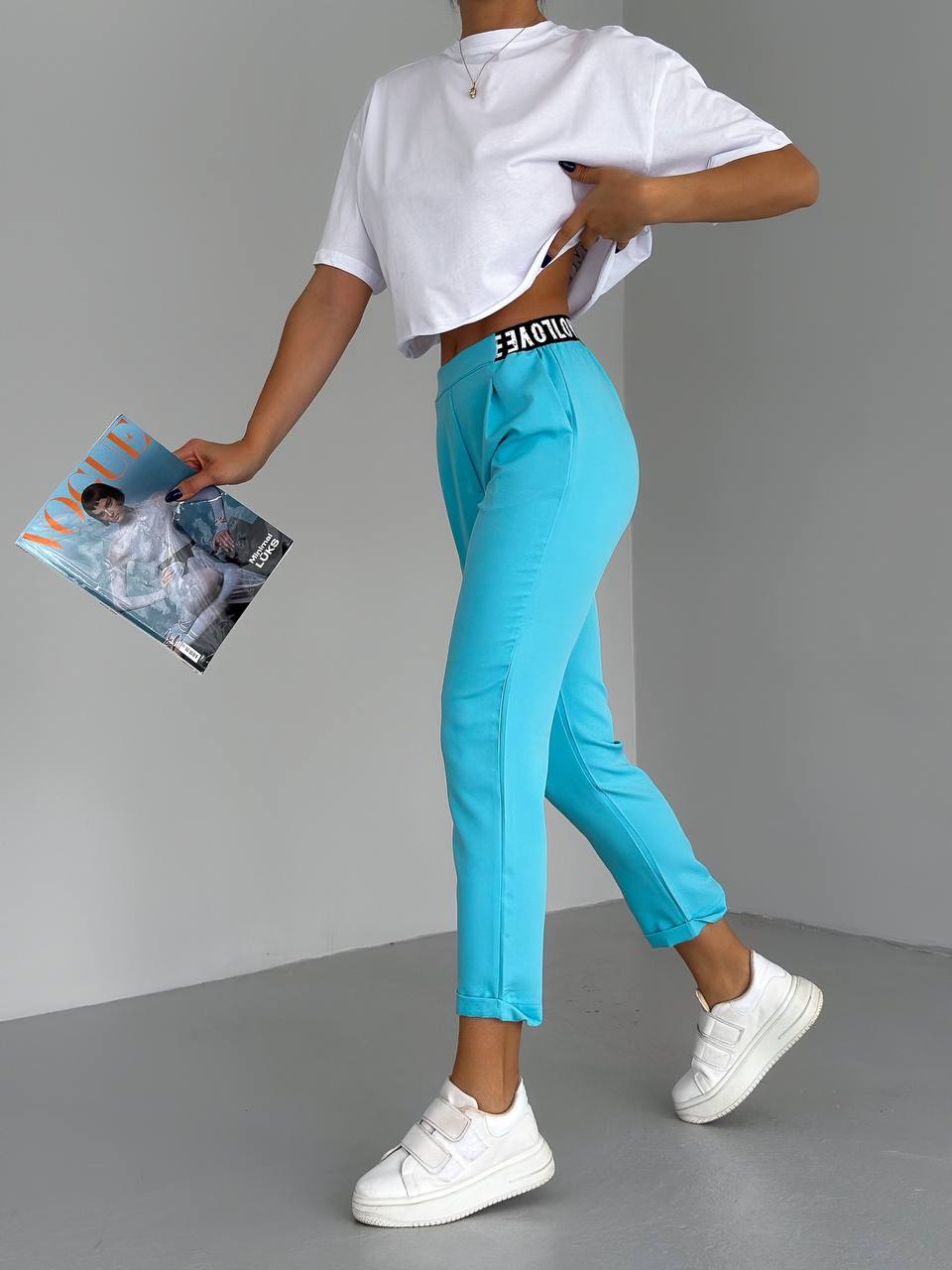Atlas Dar Paça Beli Love Şeritli Pantolon